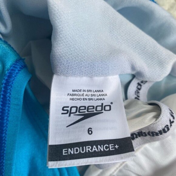 Speedo Women's Blue One-Piece Swimsuit With Ruched Front & Built-In Bra Size 6 - Picture 6 of 6